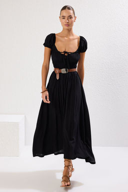 Trendyolmilla Plaj Giyim Ekru Maxi Dokuma Gipe Detayl? Elbise TBESS25EL00030 фото 2