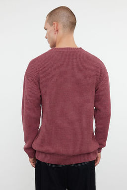 TRENDYOL MAN Indigo Oversize Bisiklet Yaka Dokulu Kazak TMNAW24KZ00032 - Trendyolmilla фото 5