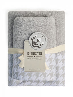 Набор махровых полотенец 2шт 35x70, 50x90 серый махровая ткань