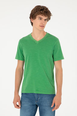 Мужская зеленая базовая футболка