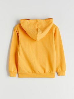 Kap??onlu Bask?l? Erkek ?ocuk Sweatshirt