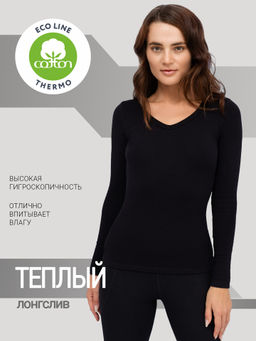 Черный женский джемпер из египетского хлопка черный 722217 - Mark formelle фото 2