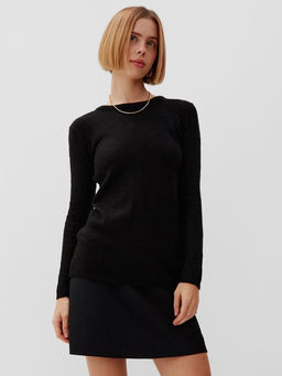 Джемпер женский MINAKU: Knitwear collection, чёрный, размер 48  фото 14