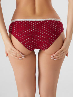 Цена за 2 штуки! Трусы слипы женские красные с принтом в сердечко - Mark formelle фото 4