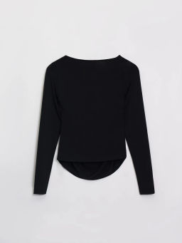 Облегающий лонгслив с драпировкой / Zarina  фото 2