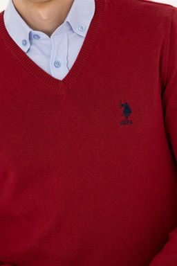 Мужской бордово-красный свитер - U.s. polo assn фото 14