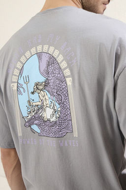 TRENDYOL MAN Lacivert Oversize/Genis Kesim K?sa Kollu Sanat Bask?l? 100% Pamuklu T-Shirt TMNSS21TS3559 - Trendyolmilla фото 2