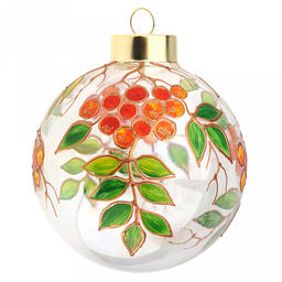 Елочная игрушка шар стеклянная д9,5см, люстр, ручная художественная роспись, подарочная упаковка (Россия) - Домашняя мода фото 3