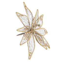 Цветок искусственный "Пуансеттия" (на клипсе), L23 W23 H12 см