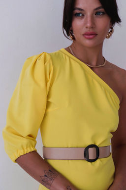 Асимметричное платье лимонное - Martichelli фото 22