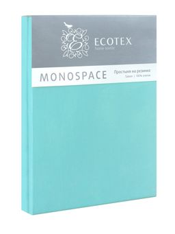 Простыня на резинке 160х200 Моноспейс бирюзовый - Ecotex фото 4
