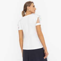 Футболка в рубчик, Высокая мода без усилий (white) - Charutti фото 5