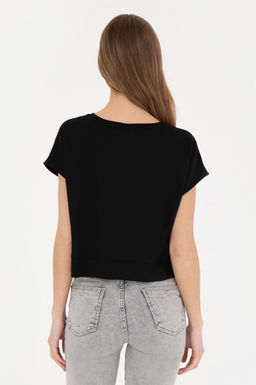 Женская черная футболка с круглым вырезом - U.s. polo assn фото 12