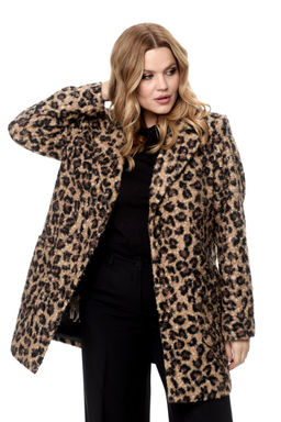 Пальто БелЭльСтиль 841 клетка серая  фото 85