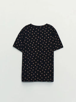 Футболка из хлопка с принтом в горошек / Zarina  фото 2