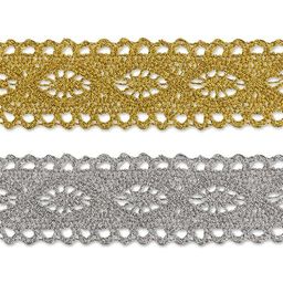 Gamma MTR-32 тесьма декоративная ФАСОВКА 26 мм 5 х 3 м под серебро  фото 4