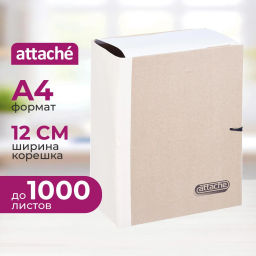 Папка архивная крафт/коленкор ATTACHE 12см 4 завязки