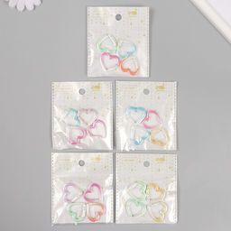 Цена за 4 шт. Карабин металл Сердце градиент МИКС 2,5х2,6 см - Арт узор фото 5