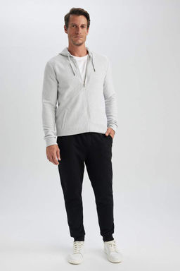 Толстовка обычного кроя на молнии с капюшоном - Defacto фото 4