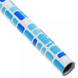 Пленка самоклеящаяся 0,45х8м "Витражная" "Геометрия" голубой "Junteng Plastics" (Китай)