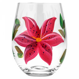 Стакан стеклянный Акварель-Лилия 550мл, д8,8см, h12см, тонкостенное стекло, декор - ручная роспись, д/горла 7,3см, д/основания 4см (Китай) Цена указана за штуку. В коробке 6 штук. - Домашняя мода фото 2