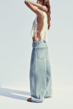 TRF FOLDED HIGH-WAIST JEANS - Zara фото 4