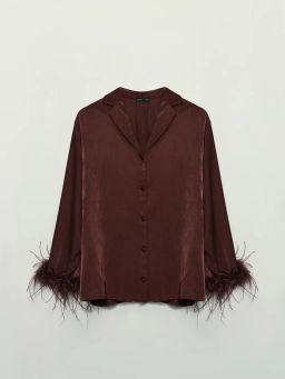 Блузка с английским воротником и перьями / Zarina