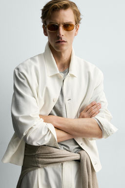SOBRECAMISA FLUIDA BOXY FIT / Blanco roto - Zara фото 7