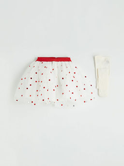 K?z ?ocuk Puantiyeli T?t? Etek ve K?lotlu ?orap