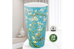 Ваза 2,4 л 16,5*12,5*28,5 см Цветущий миндаль бирюза, NEW BONE CHINA