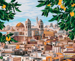 ФРЕЯ PNB/PL-204 Набор для раскрашивания по номерам 50 х 40 см В тени апельсинового дерева