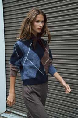 ARGYLE KNIT JUMPER - Zara фото 13