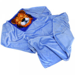 Плед-подушка велсофт 100х130см, в чехле из велюра 30х30см, с печатью (Россия)