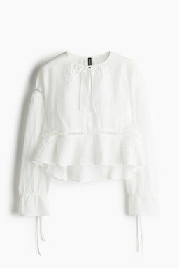 Blusa oversize con inserciones de encaje - H&m фото 6