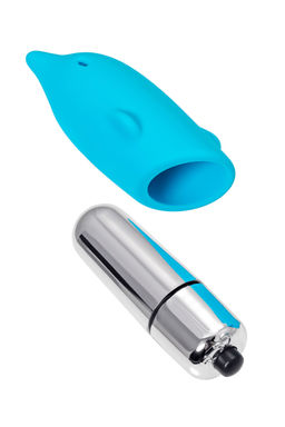 Минивибратор Eromantica Jolly, силикон, голубой, 7,5 см  фото 6