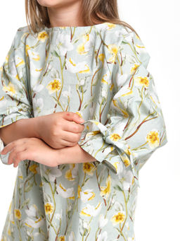 Платье нарядное хлопковое UD 7947 цветы - Mini maxi фото 2