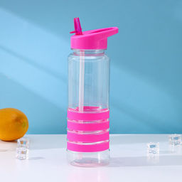 Бутылка для воды Доляна «Спорт», с трубочкой, 700 мл, 23.5×7.5×8.5 см, пластик, МИКС
