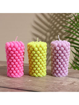 Свеча "Столб шарики" 5х5х9 см, соевый воск, микс