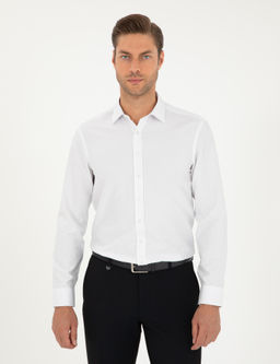 Beyaz Oxford Slim Fit Uzun Kollu G_mlek