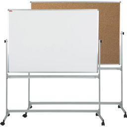 Доска магнитно-маркерная(бел)/пробковая Attache Twist 90х120 вращ.,ролики