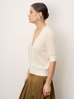 Кардиган женский из кашемира 4298 кремовый