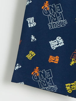 Beli Lastikli Bask?l? Erkek ?ocuk Pijama Alt