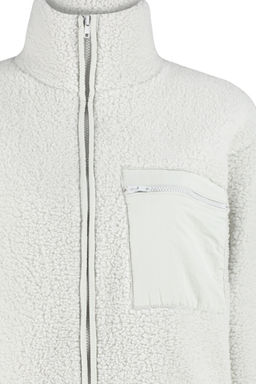 Winter Essentials Gri Polar Fermuarl? Dik Yaka Uzun Kol Cep Detayl? Orme Sweatshirt TWOAW24SW00071