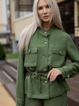 Жакет рубашка лён 57%,вискоза 43%