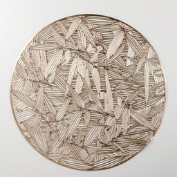 Набор салфеток сервировочных на стол Доляна Листья, d=38 см, 4 шт, цвет золотой  фото 4