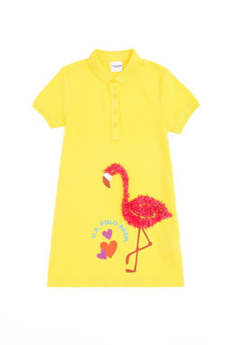 Желтое вязаное платье для девочки Неожиданная скидка в корзине