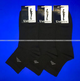 Цена за 10 пар. ЮстаТекс носки мужские укороченные спортивные 1с19 сетка черные