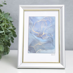 Цена за 2 шт. Фоторамка пластик "Офис 8" 10х15 см, серебро (пластиковый экран)