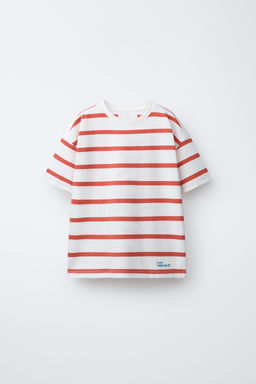 CAMISETA RAYAS HEAVY WEIGHT TEXTO / Raya Roja