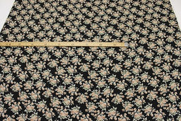 Штапель Цветочный романс цв.бежевый/черный, ш.1.44м, вискоза-100%, 90гр/м.кв - Купава фото 2